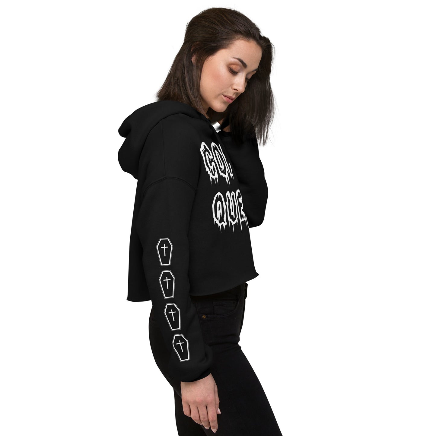 Coffin Queen Cropped Hoodie - Burial 13 Apparel