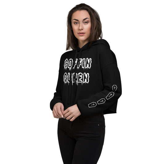 Coffin Queen Cropped Hoodie - Burial 13 Apparel