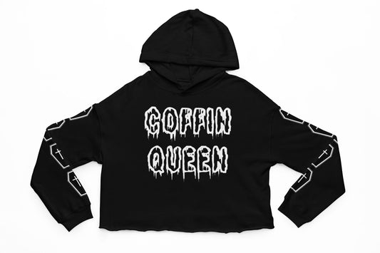 Coffin Queen Cropped Hoodie - Burial 13 Apparel