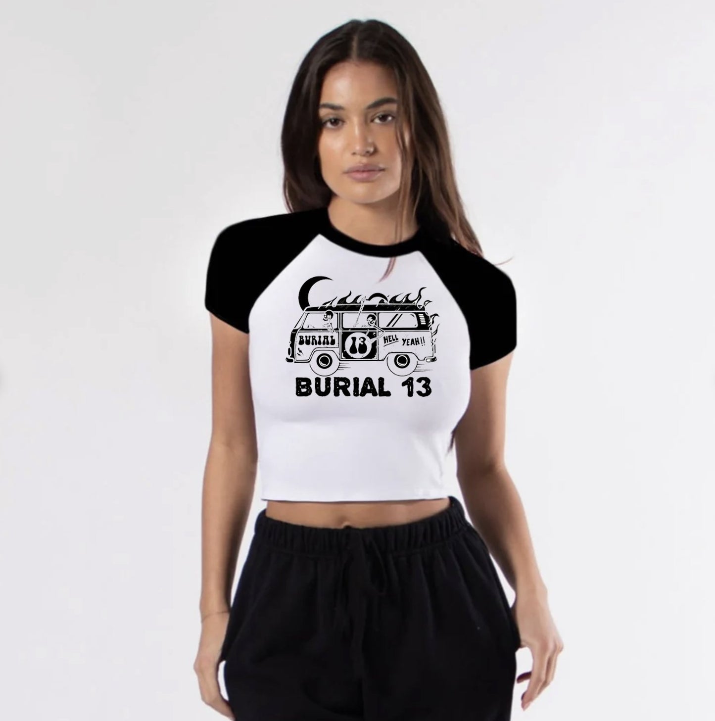 Hell Bus Cropped Raglan - Burial 13 Apparel