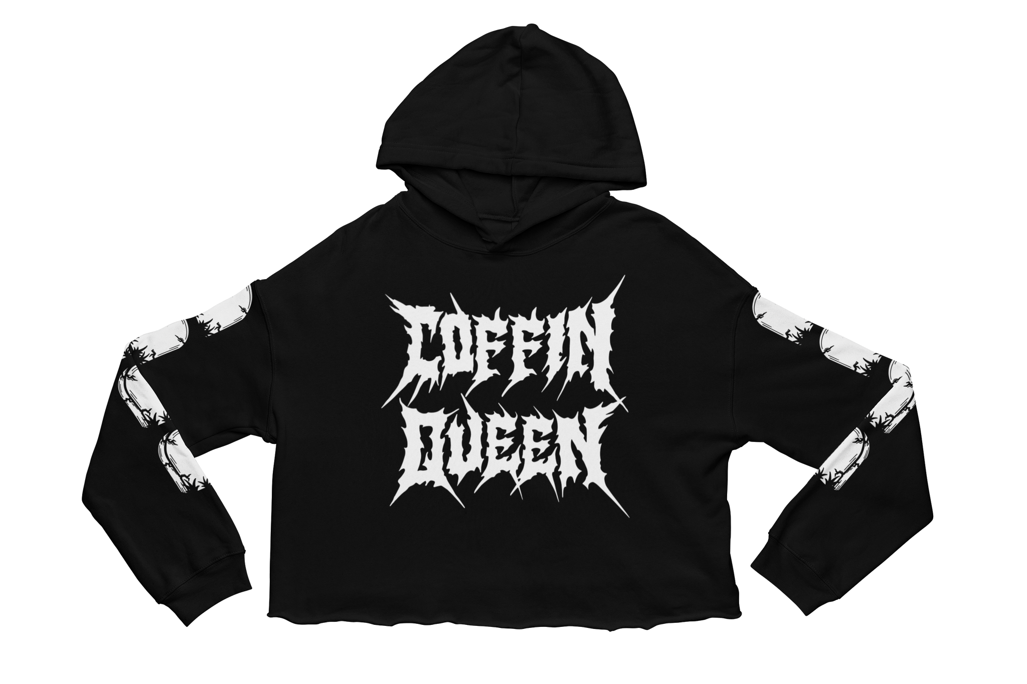 Coffin Queen Cropped Hoodie