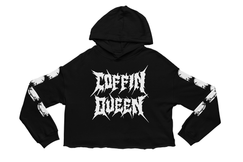 Coffin Queen Cropped Hoodie