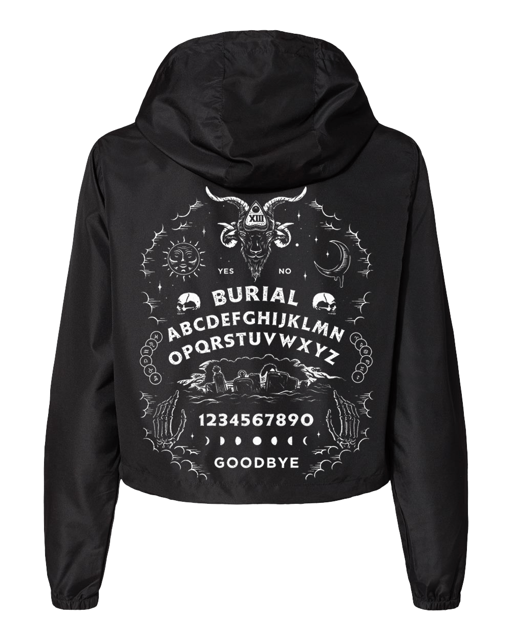 Ouija Womens Cropped Windbreaker - Burial 13 Apparel